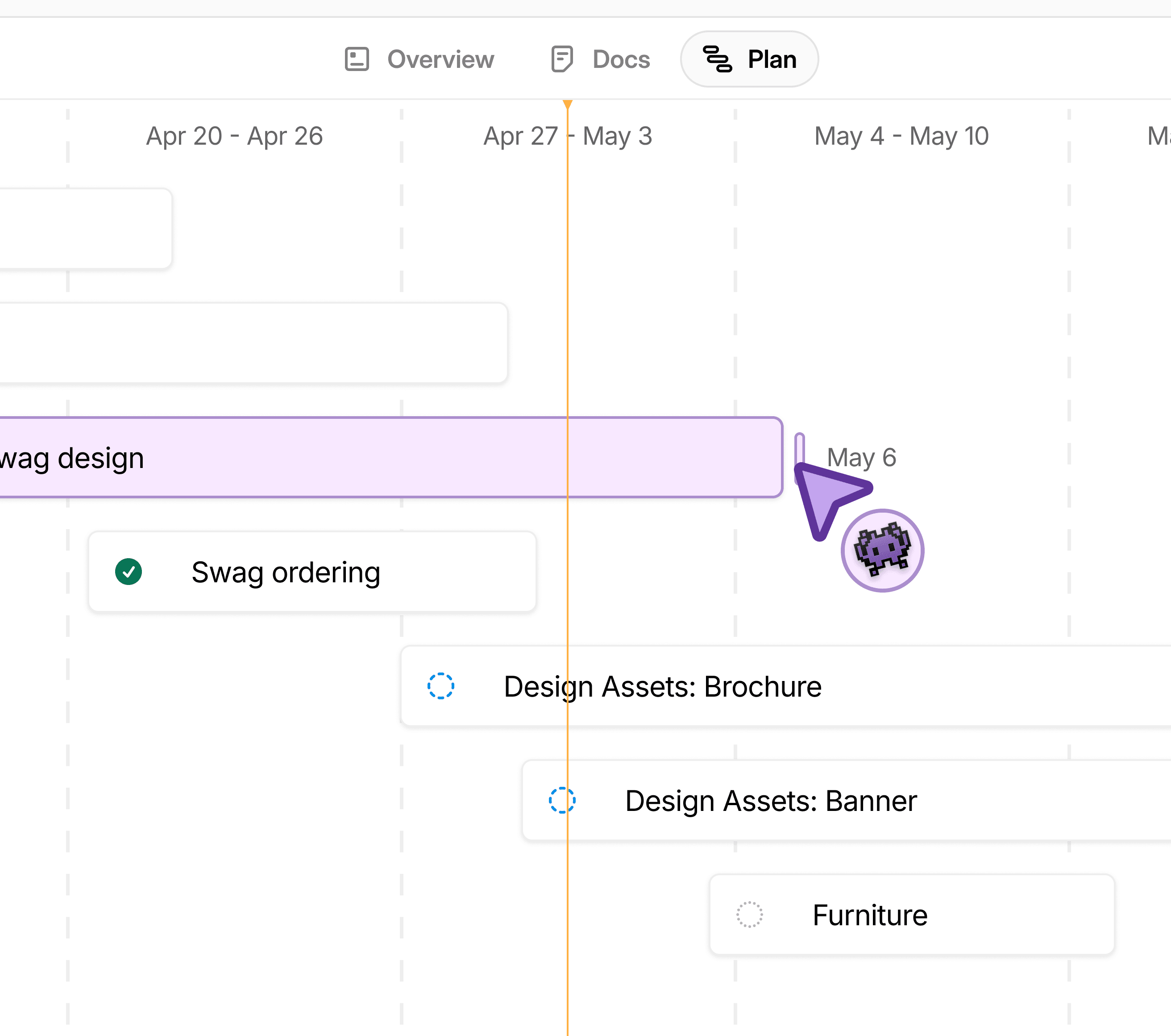 Collaborative plan timeline